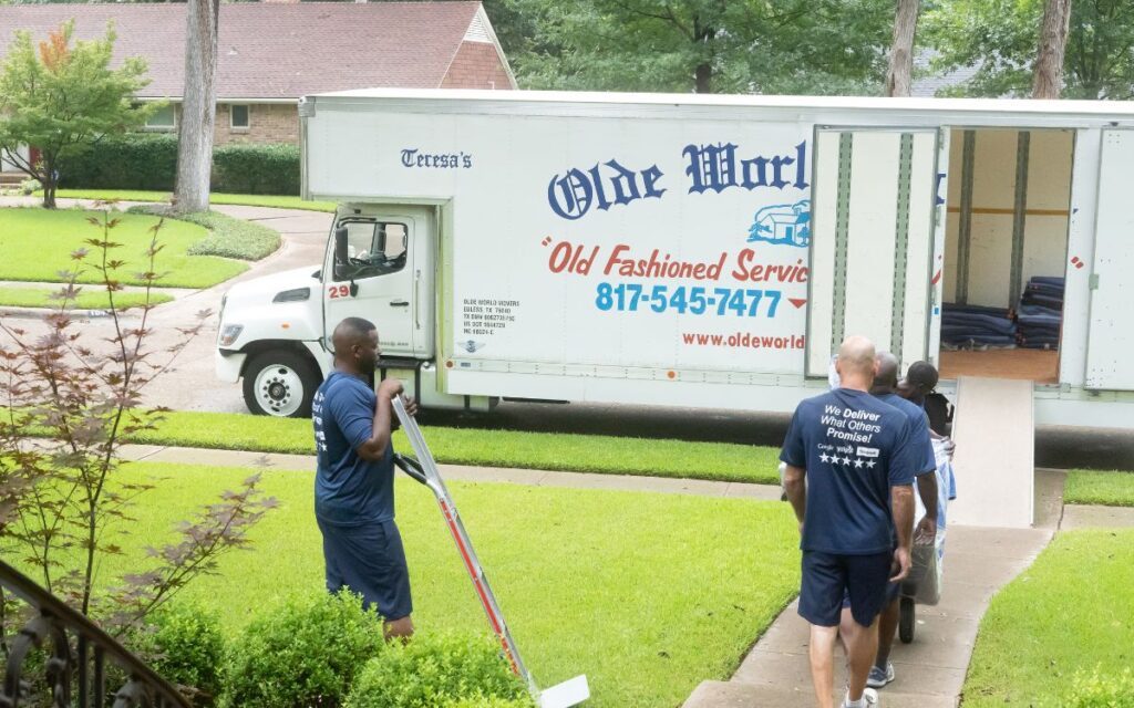 Fort Worth movers working on a home